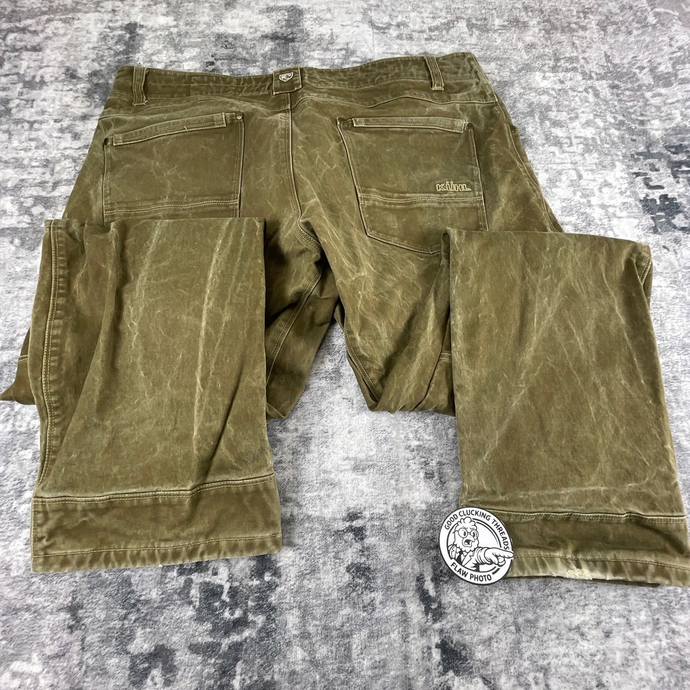 Kuhl Mens 40x32 Ryder Pants Khaki Patina Dye Distressed Outdoor Hiking Workwear - Picture 14 of 16
